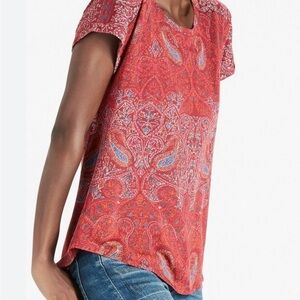 Red Paisley Women's Top